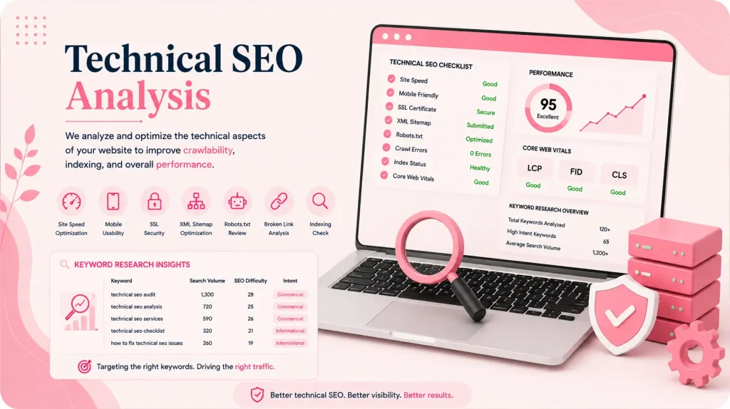 Technical SEO analysis and website optimization checklist by MROZ SEO